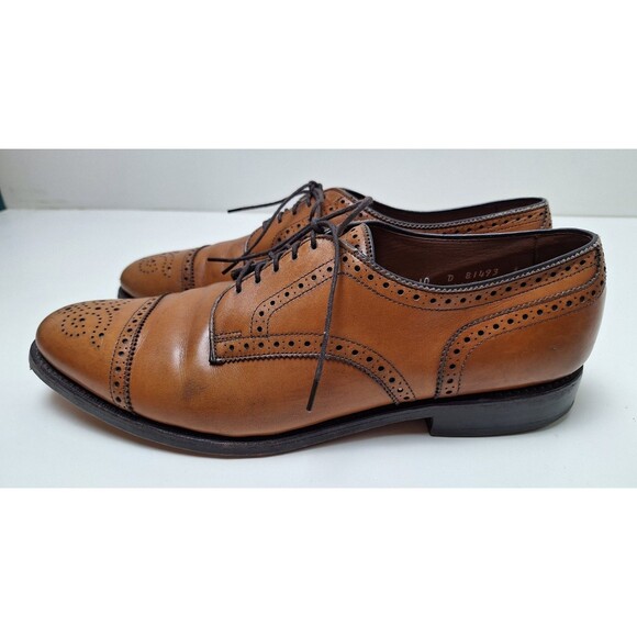 Allen Edmonds Sanford Cap Toe Oxford Brogue Dress Shoes Brown Leather Size 10D main image 6